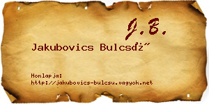 Jakubovics Bulcsú névjegykártya